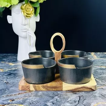 Набор салатников Lenardi «Эллада», на подставке, d=10 см, 4 шт