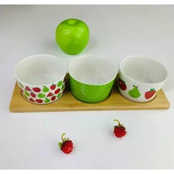 Набор салатников Lenardi, на подставке, d=9см, 3 шт