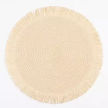 Набор салфеток 2 шт.Доляна "Бохо",цв.молочный, d 38 см