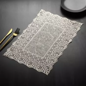 Набор салфеток ажурных для стола Доляна, 4 шт, 4630 см, ПВХ, цвет бежевый