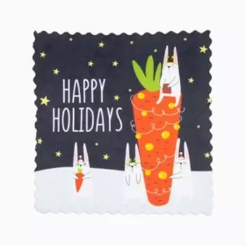 Набор салфеток Доляна Hollidays 20х20 см-2 шт, микрофибра