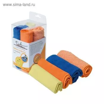 Набор салфеток из микрофибры в блистере 4 шт, 30*30 см Airline AB-V-06