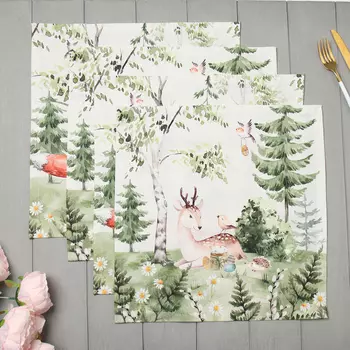 Набор салфеток «Этель. Лесная сказка», 4040 см, 4 шт.