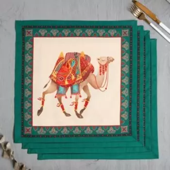 Набор салфеток «Этель. Нью-Дели», 4040 см - 4 шт., 100% хлопок, саржа 190 г/м