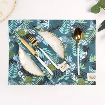 Набор салфеток «Этель. Папоротник», 3040 см - 2 шт., 80% хлопок, 20% п/э, сатин 110 г/м