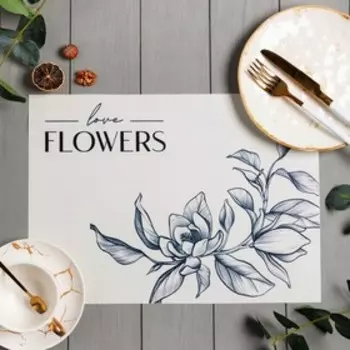 Набор салфеток на стол 2 шт. Доляна "Flowers" ПВХ 40*29см
