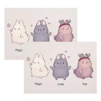 Набор салфеток на стол "Пухляки", ПВХ, 40*29 см, 2 шт