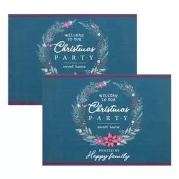 Салфетки на стол новогодние «Венок», ПВХ, 40х29 см, 2 шт