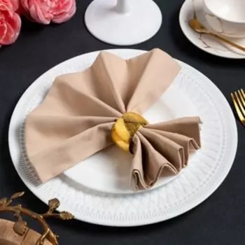 Набор салфеток с декоративными кольцами Beige pleasure, 4040 см - 2 шт., 100% хлопок, саржа 190 г/м