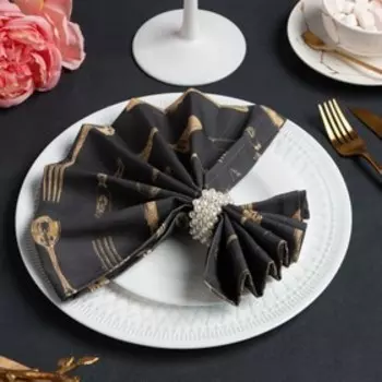 Набор салфеток с декорат. кольцами "Coutellerie" 46х46 см - 4 шт,100% хл, саржа 190гр/м2