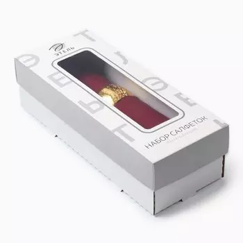 Набор салфеток с декоративными кольцами Этель Нappy, 4040 см - 2 шт., 100% хлопок