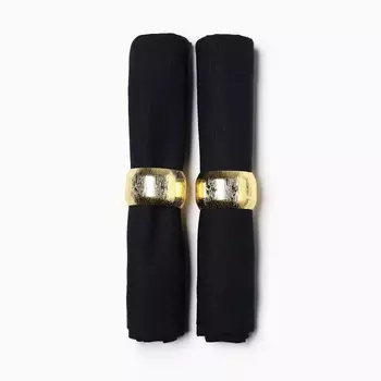 Набор салфеток с декоративными кольцами «Этель» Dark, 4040 см - 2 шт., 100% лён