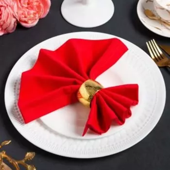 Набор салфеток с декоративными кольцами Red pleasure, 4040 см - 4 шт., 100% хлопок, саржа 190 г/м