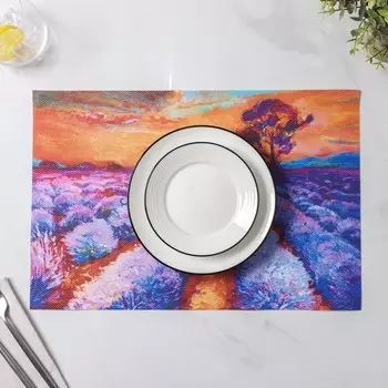 Салфетки сервировочные на стол Доляна «Пейзаж», 4 шт., 4530 см