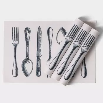 Салфетки сервировочные на стол Доляна «Сервировка», 4 шт., 3045 см, белые