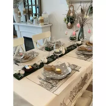 Набор салфеток сервировочных Grey polka dot, размер 40х40 см, горох, серый, 2 шт