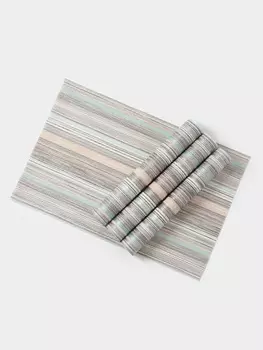 Набор салфеток сервировочных на стол Доляна «Дождь», 4 шт, 4530 см, цвет бирюзово-белый