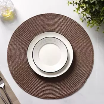 Салфетки сервировочные на стол Доляна «Лофт», 4 шт., d=38 см, коричневые