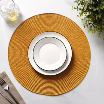 Салфетки сервировочные на стол Доляна «Лофт», 4 шт., d=38 см, песочные