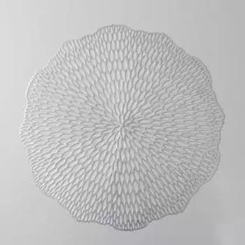 Салфетки сервировочные на стол Доляна «Мэри», d=36 см, 4 шт., серебряные