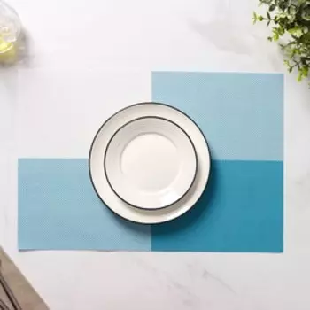 Салфетки сервировочные на стол Доляна «Настроение», 4 шт., 4530 см, бело-синие