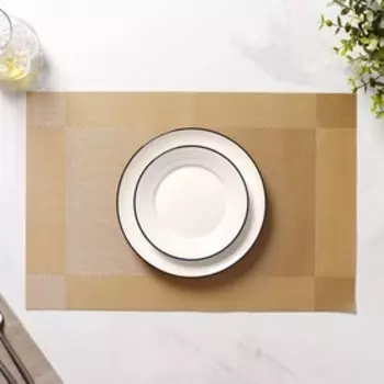 Салфетки сервировочные на стол Доляна «Шахматы», 4530 см, 4 шт., карамельные