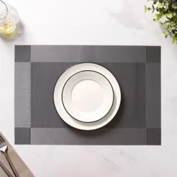 Салфетки сервировочные на стол Доляна «Шахматы», 4530 см, 4 шт., тёмно-серые