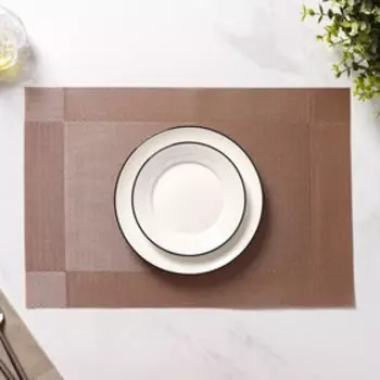 Салфетки сервировочные на стол Доляна «Шахматы», 4530 см, 4 шт., светло-коричневые