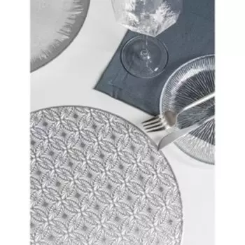 Набор салфеток сервировочных на стол Доляна «Волшебство», 4 шт, d=38 см, цвет серебряный