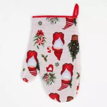Набор Santa Claus варежка-прихватка 20х28см, прихватка 19х19см, 100% хл, ватин 250г/м2