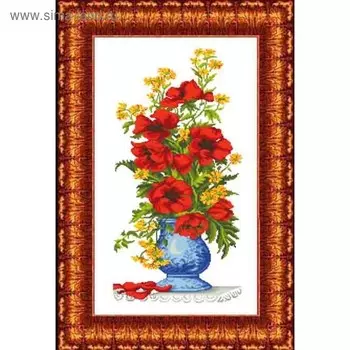 Набор счетным крестом «Маки в вазе»