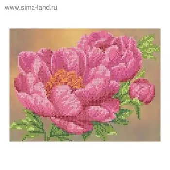 Набор счетным крестом «Пионы»