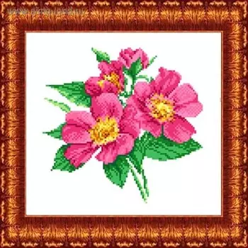 Набор счетным крестом «Ветка шиповника»