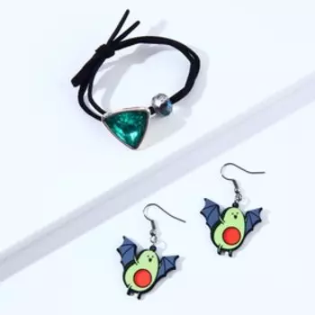 Набор серьги и резинка для волос «А у тебя есть скелет в шкафу»