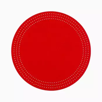 Набор сервировочных салфеток Доляна "Стиль", цвет красный - 2 штуки, d 38 см