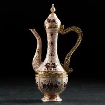 Набор сервировочный «Перламутр восток», 8 предметов: поднос круглый, кувшин 250 мл, рюмка 25 мл, 6 шт, цвет розовый