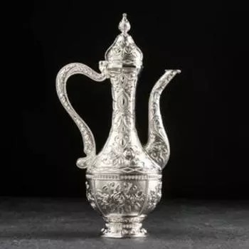 Набор сервировочный «Роскошь. Серебро», 8 предметов: поднос, кувшин, 6 рюмок, цвет серебряный