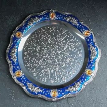 Набор сервировочный «Султан» 8 предметов: поднос круглый, кувшин 350 мл, рюмка 40 мл (6 шт), 30×30×26