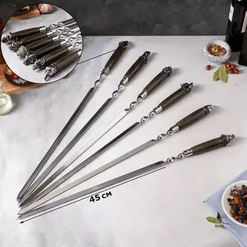 Набор шампуров армянских "Премиум", 60 см х 3 мм, рабочая часть 45 см