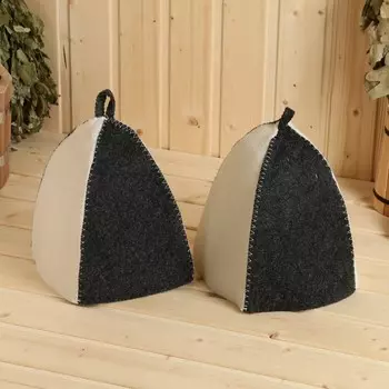 Набор шапок для бани и сауны «Классический», 2 предмета, полиэфир, тёмный/светлый, «Добропаровъ»