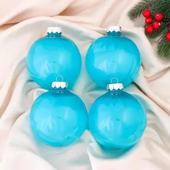 Набор шаров пластик d-10 см, 4 шт "Фелиция" изумрудный