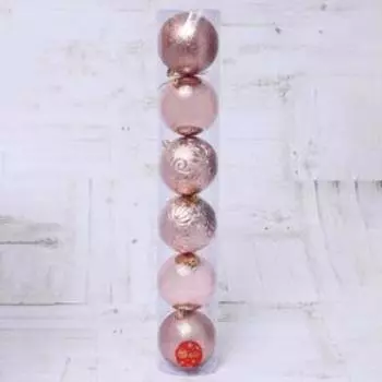 Ёлочные игрушки «Амаль», шары новогодние, d=10 см, набор 6 шт.