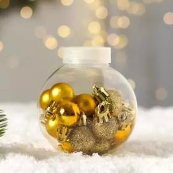 Ёлочные игрушки «Небылица», шары новогодние, d=2 см, набор 18 шт., золото
