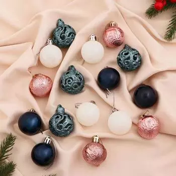 Ёлочные игрушки «Торжество», шары новогодние, набор 16 шт., d=4 см, МИКС