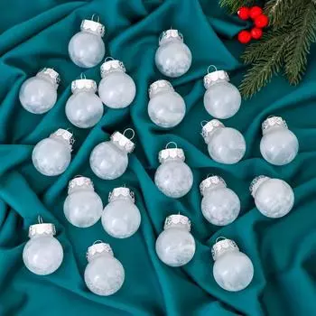 Набор шаров пластик d-4 см, 20 шт "Фелиция" белый