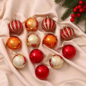 Ёлочные игрушки «Диско», шары новогодние, набор 12 шт., d=5 см, МИКС