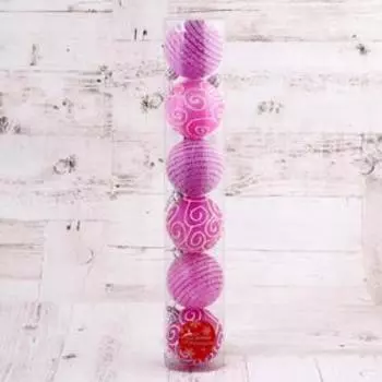 Набор шаров пластик d-6 см, 6 шт "Волшебство узоров"