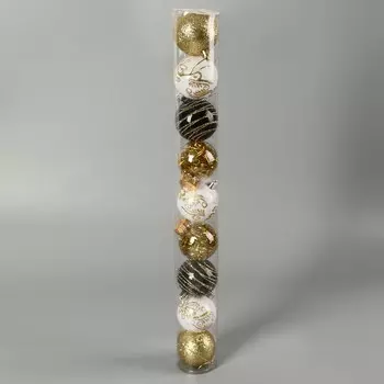 Ёлочные игрушки «Мелодия», пластиковые, набор 9 шт., d=6 см, МИКС