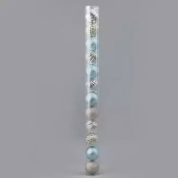 Ёлочные игрушки «Лима», шары новогодние, d=8 см, набор 12 шт., МИКС