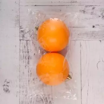 Ёлочные игрушки «Матовый», шары новогодние, d=8 см, набор 2 шт., оранжевый